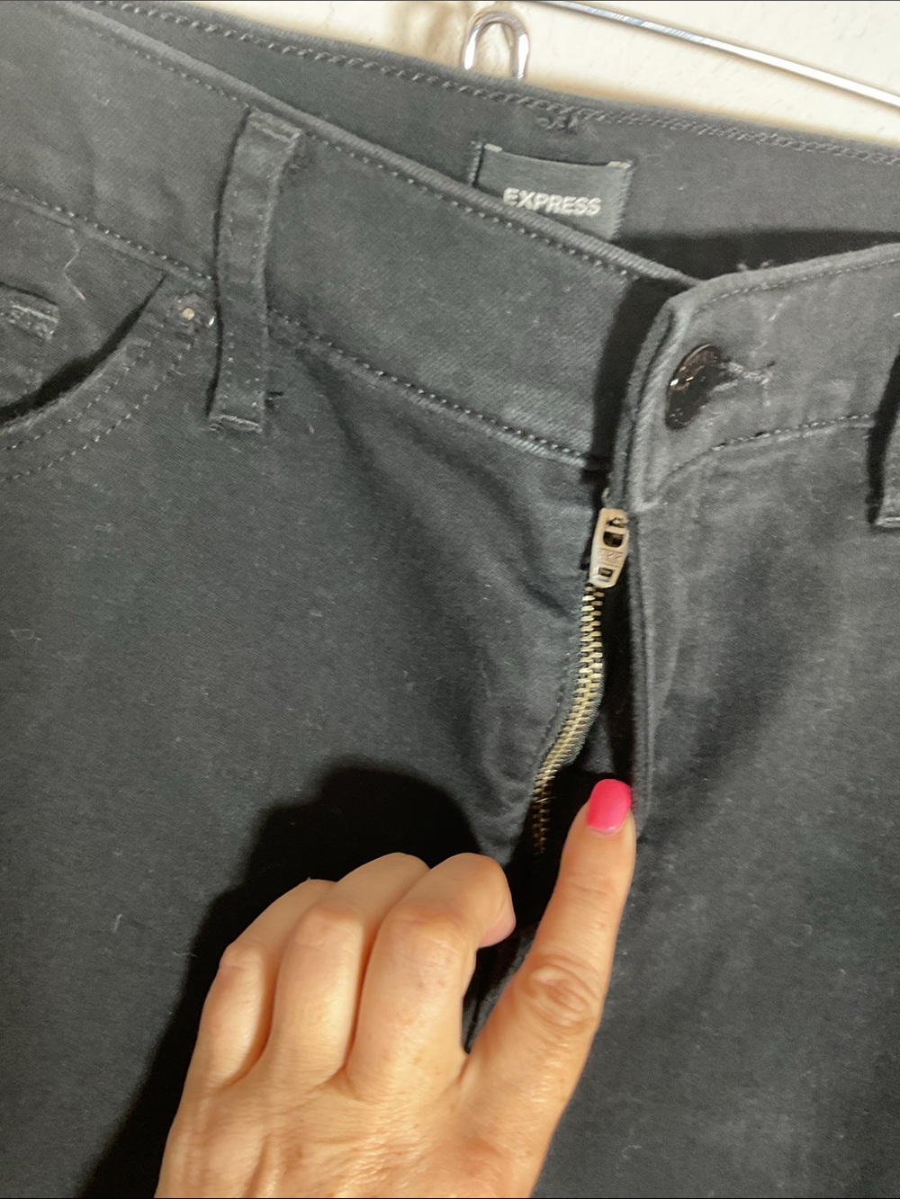 Express Black Mid Rise Skinny Jeans Size 10R Stretch Denim - Picture 3 of 11